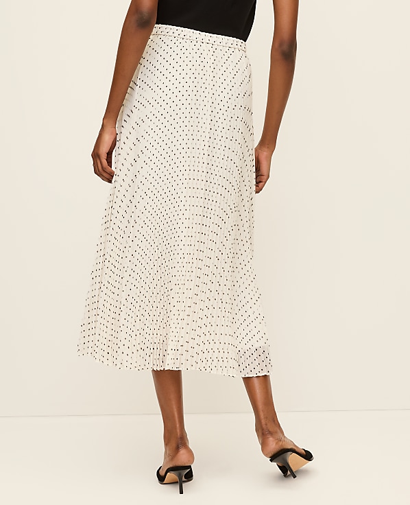 Petite Polka Dot Chiffon Midi Skirt