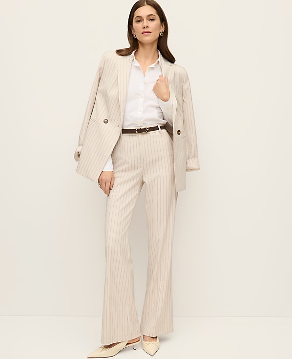 The Petite Flare Trouser in Pinstripe