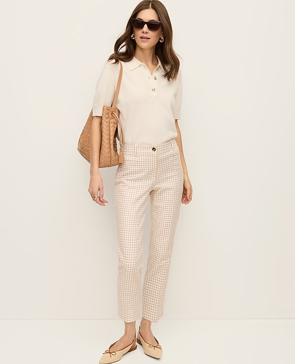 The Petite Cotton Crop Pant in Gingham