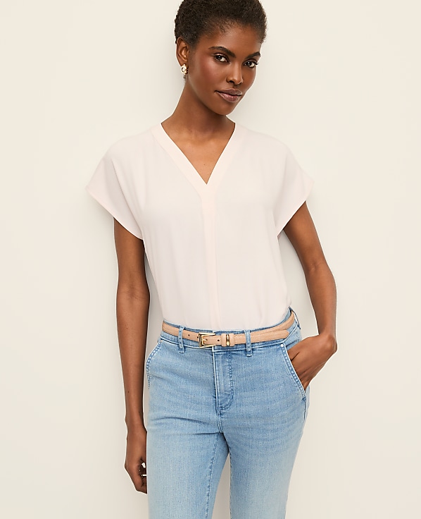 Mixed Media Pleat Front Top