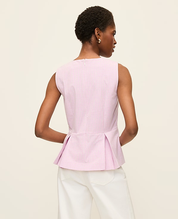 Gingham Peplum Top
