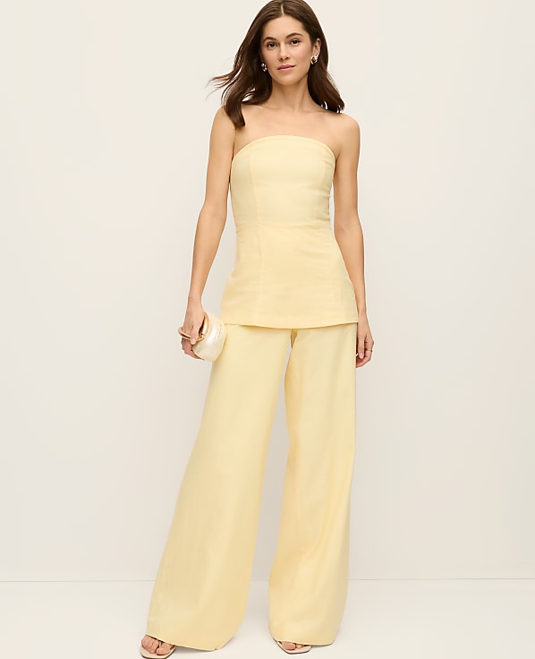 The Petite Statement Palazzo Pant in Linen Blend