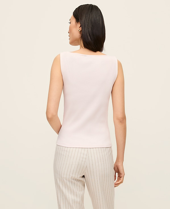 Ribbed Sleeveless Button Top