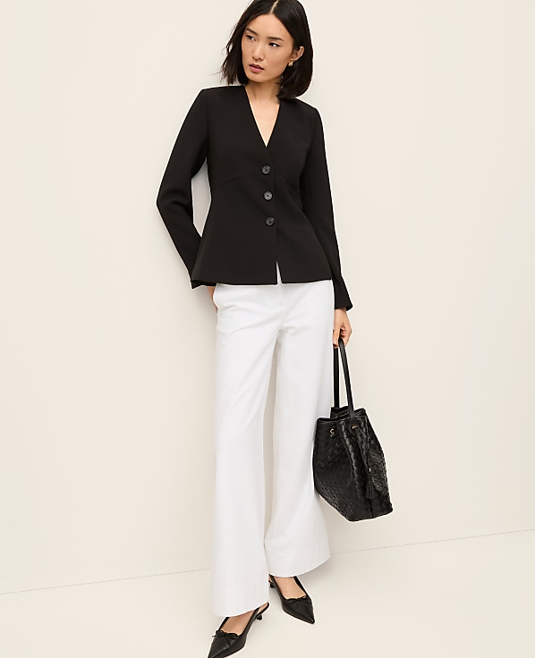 The Peplum Jacket in Fluid Crepe