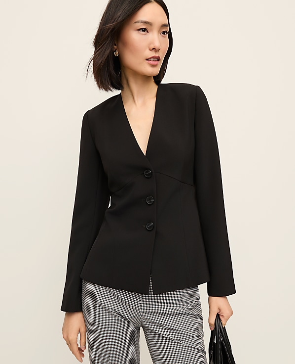 The Peplum Jacket in Fluid Crepe