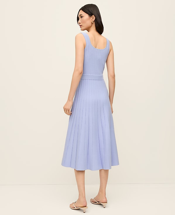 Petite Button Ribbed Sweater Dress