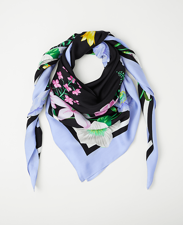Oversized Floral Silk Scarf
