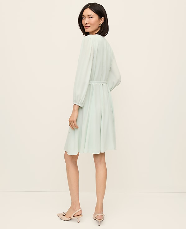 Petite Belted Flare Dress