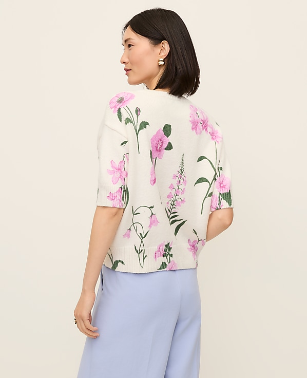 Petite Floral Jacquard Sweater Tee