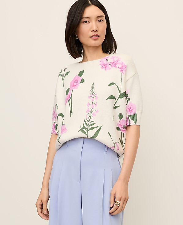 Floral Jacquard Sweater Tee