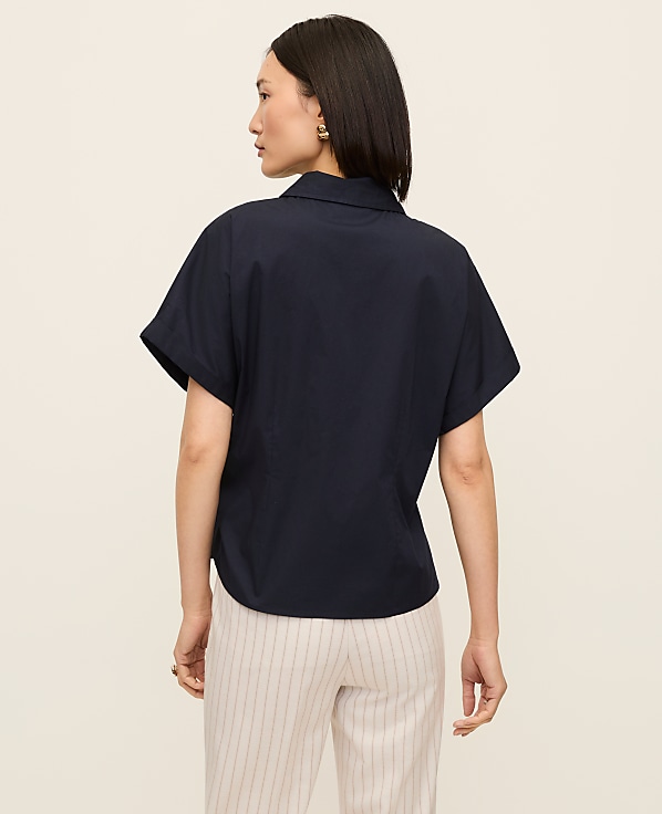 Collared Tie Waist Top