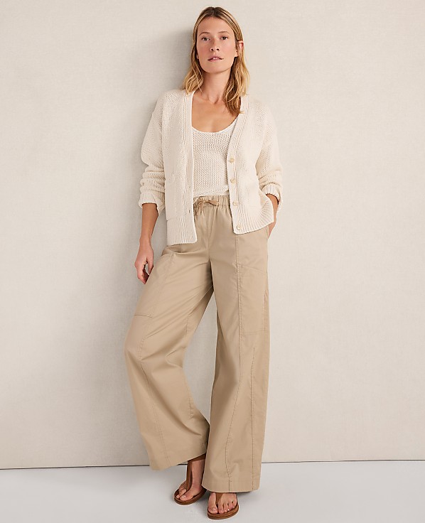 Haven Well Within Cotton Linen Plaited V-Neck Cardigan