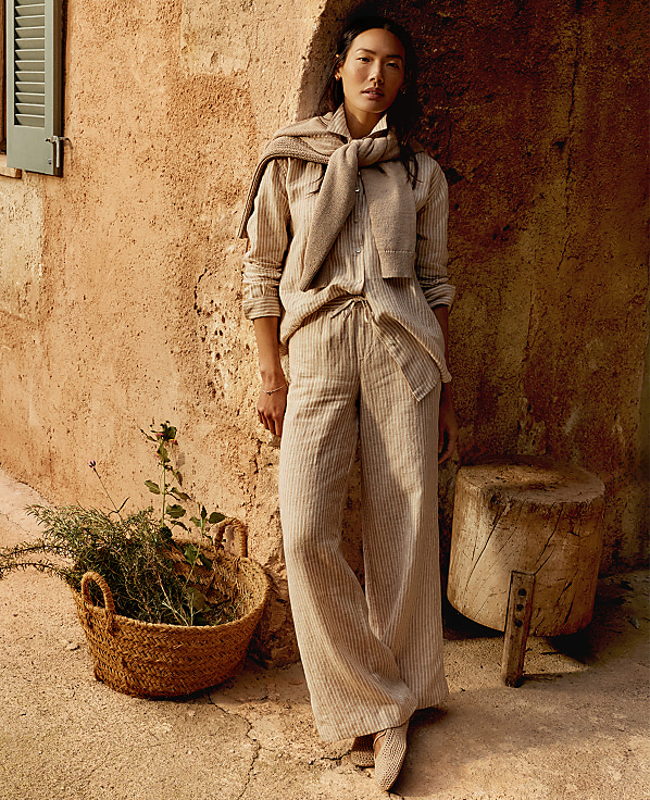 Haven Well Within Everweave Linen Stripe Relaxed Pants