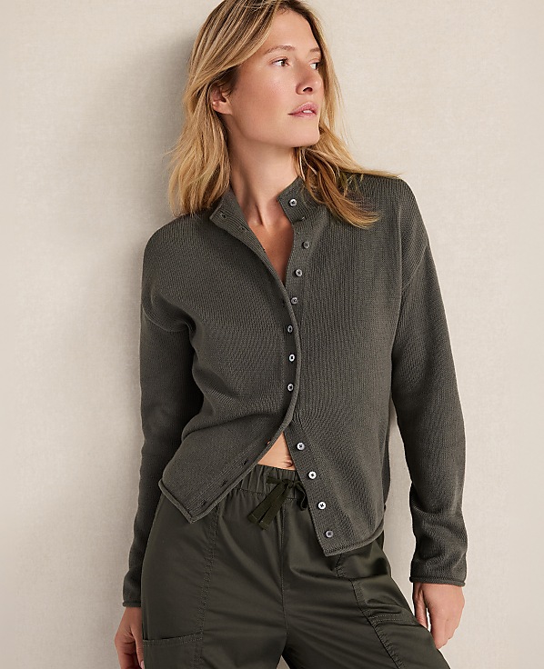 Haven Well Within Organic Cotton Roll Neck Cardigan