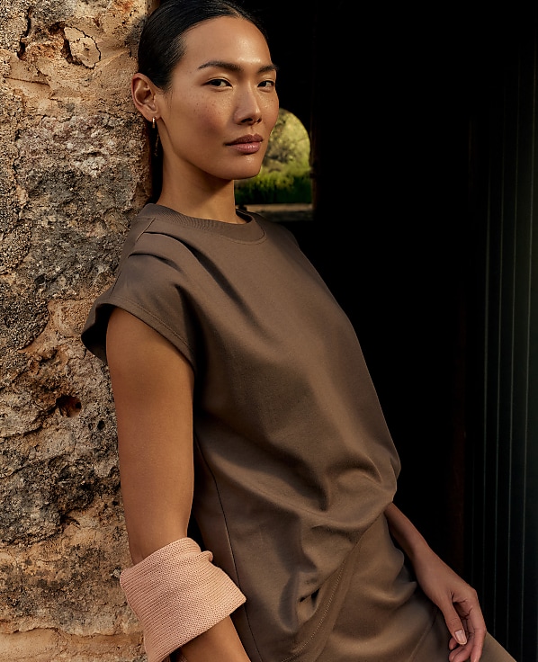 Haven Well Within Organic Cotton Interlock Pleated Tee