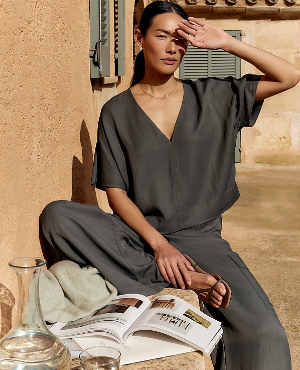 Haven Well Within Viscose Linen V-Neck Top