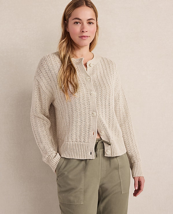 Haven Well Within Linen Tape Yarn Cardigan