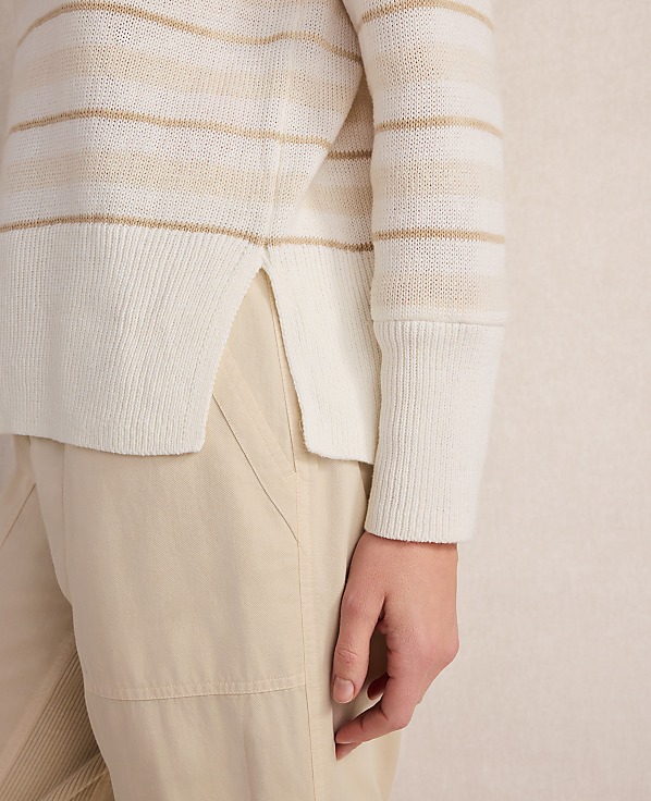 Haven Well Within Cotton Linen Stripe Crewneck