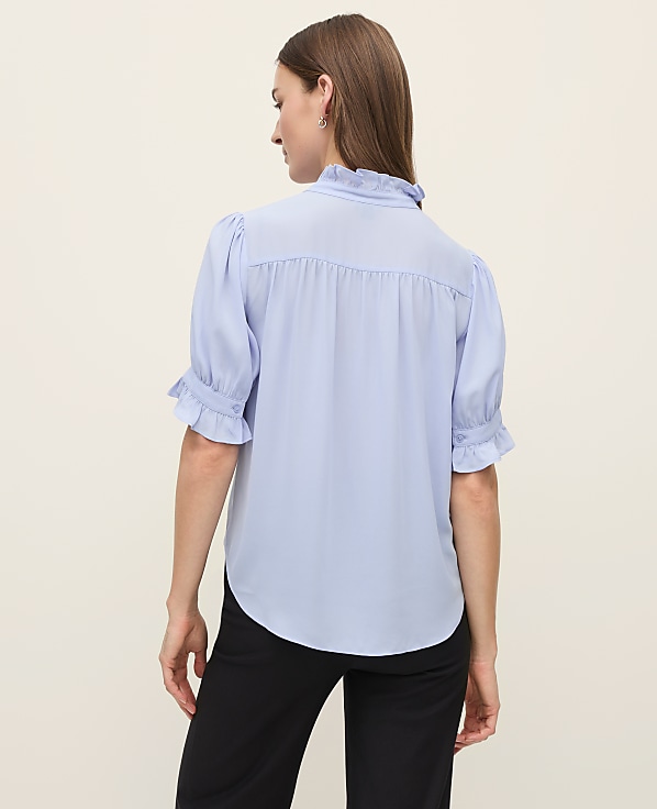 Petite Ruffle Collar Shirt