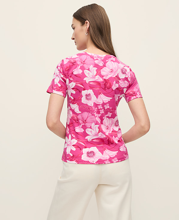 Petite Floral Crew Neck Tee