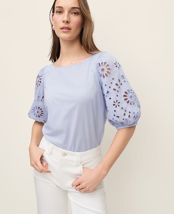 Embroidered Boatneck Popover