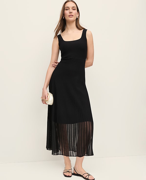 Ribbed Flare Sweater Dress