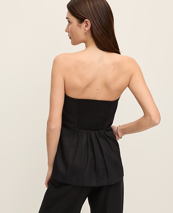 Petite Strapless Linen Blend Tunic Top