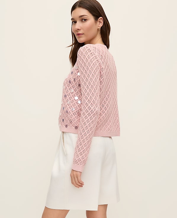 Sequin Open Cardigan