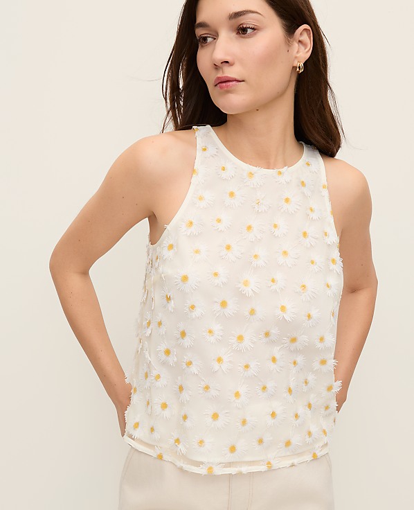 Petite Daisy Appliqu&eacute; Halter Top