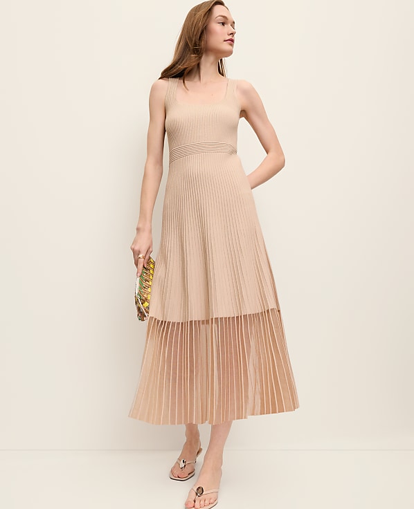 Square Neck Ribbed Sweater Dress
