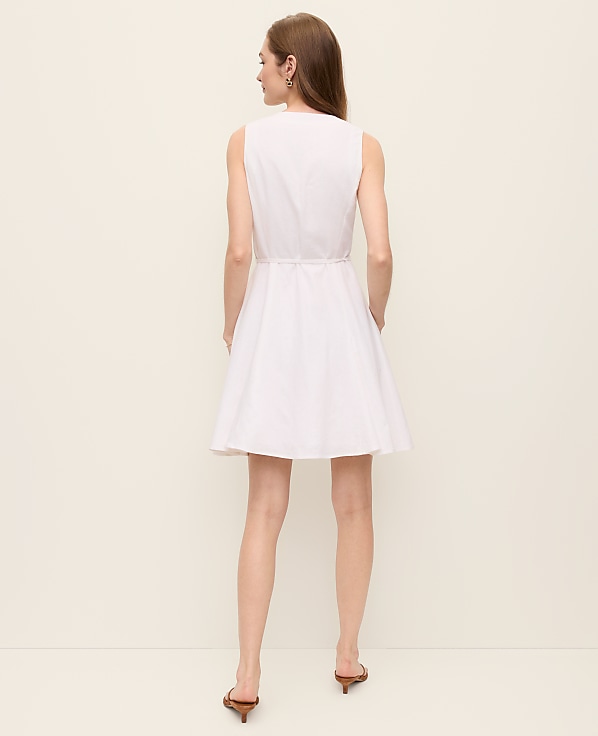 Petite Linen Blend Flare Dress