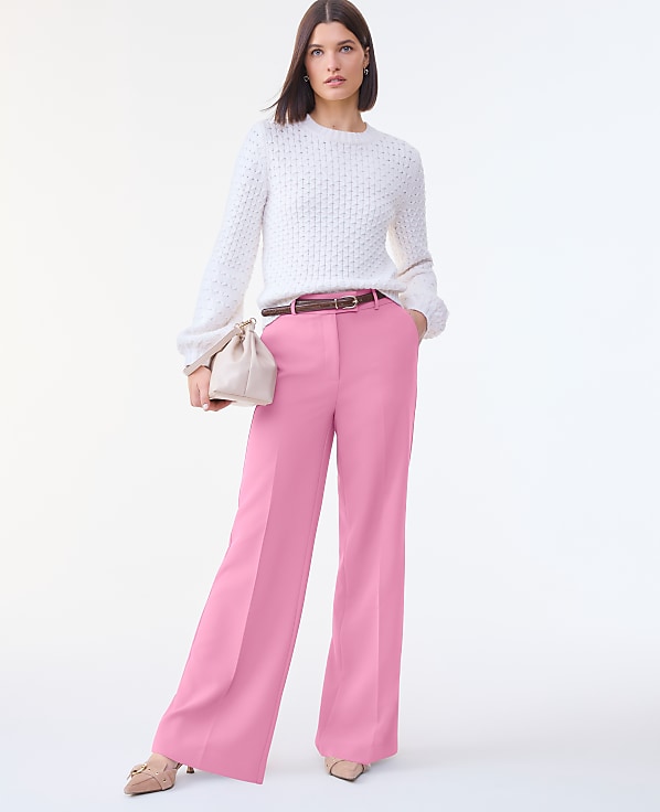Petite Honeycomb Cable Crew Neck Sweater