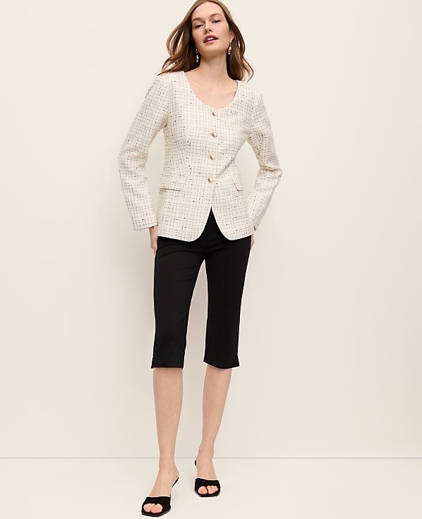 The Scoop Neck Jacket in Tweed