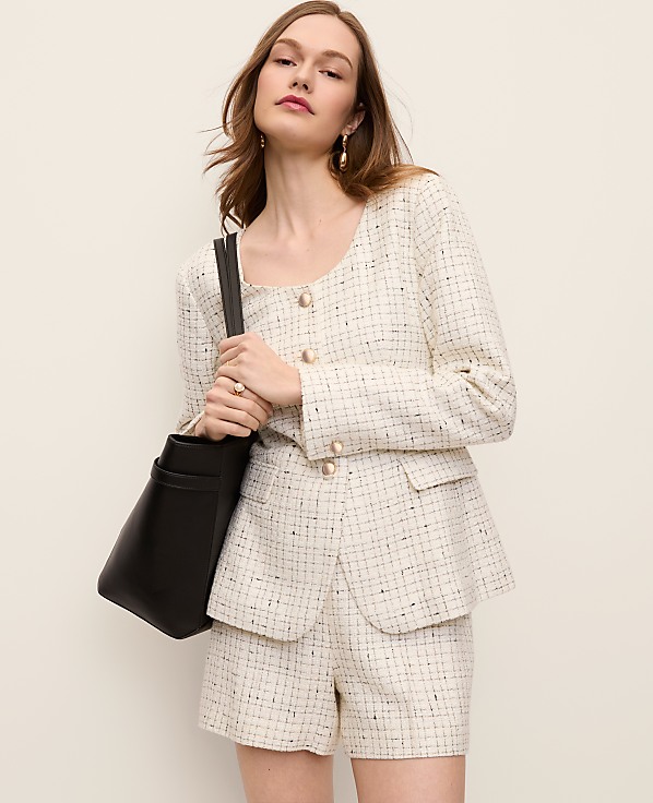 The Scoop Neck Jacket in Tweed