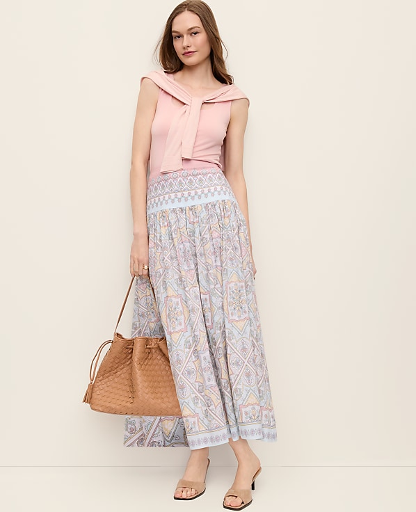 Petite Paisley Maxi Skirt
