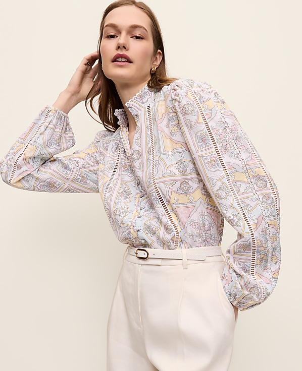 Paisley Embroidered Lace Blouse