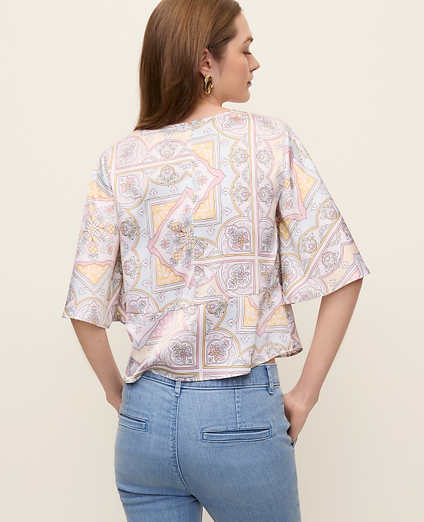 Paisley Tie Waist Blouse