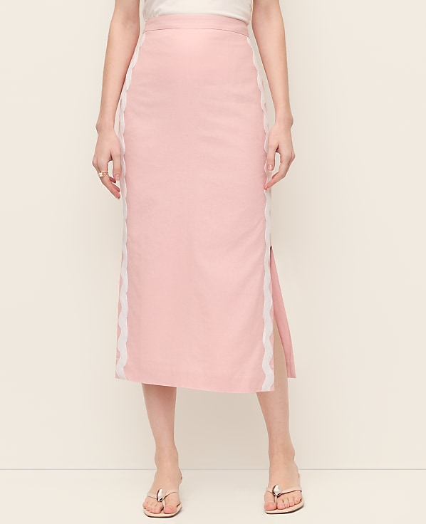 Midi Skirt in Linen Blend