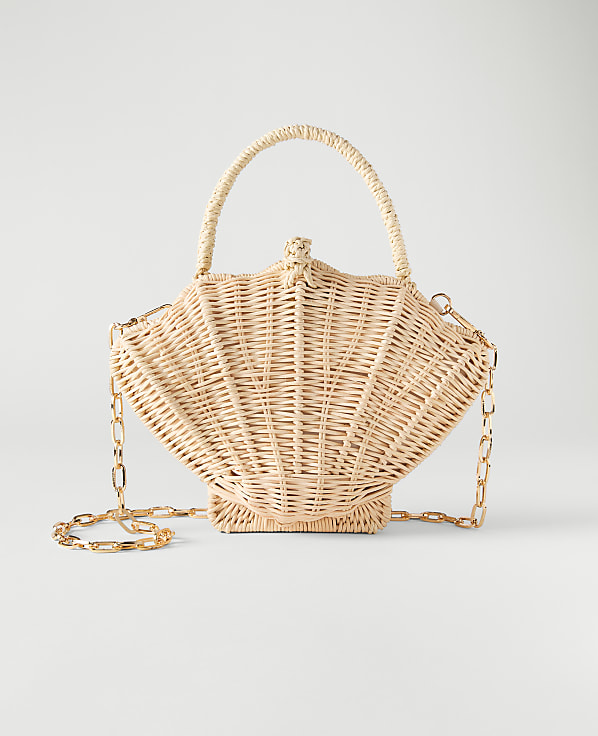 Weekend Rattan Shell Crossbody