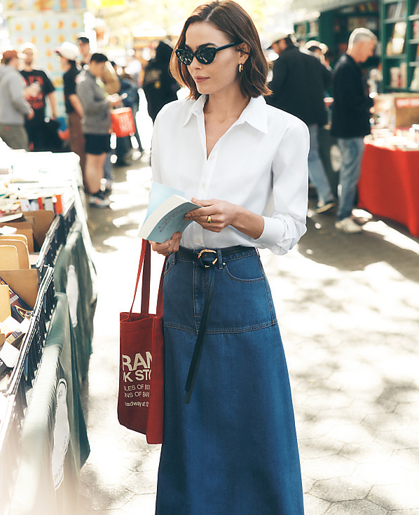 Weekend Denim Midi Skirt
