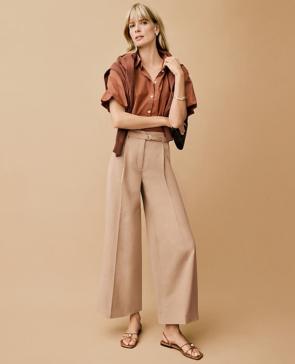 The Belted Wide-Leg Ankle Pant