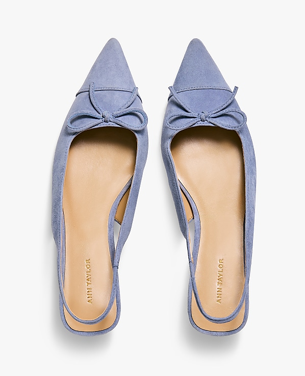 Suede Bow Slingback Pump