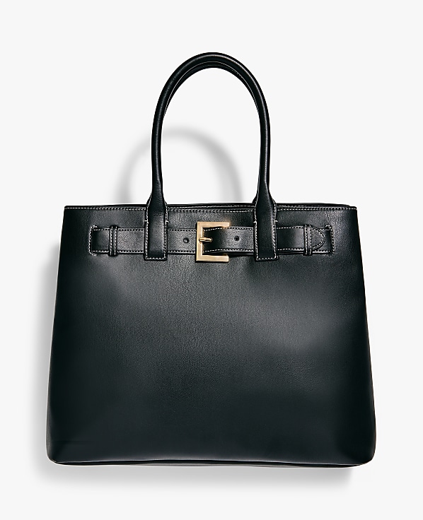 Belted Leather Tote