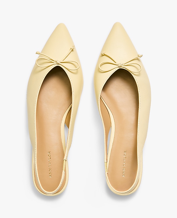 Weekend Leather Bow Slingback Flat