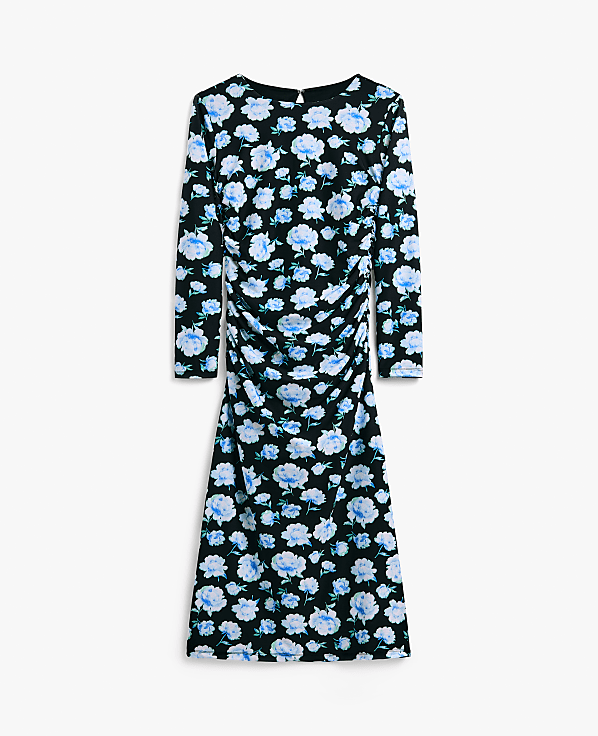 Petite Floral Ruched Midi Dress