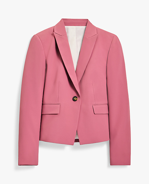 The Petite Shorter Single Button Blazer in Fluid Crepe