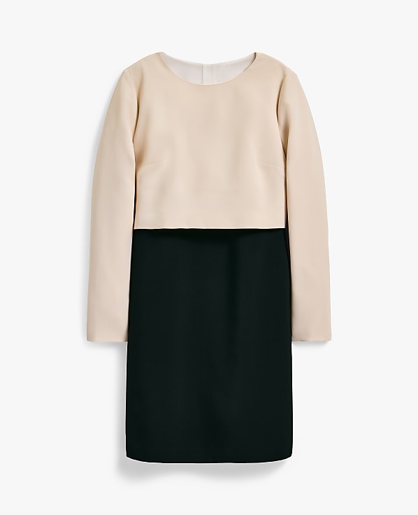 Petite Colorblock Crew Neck Shift Dress