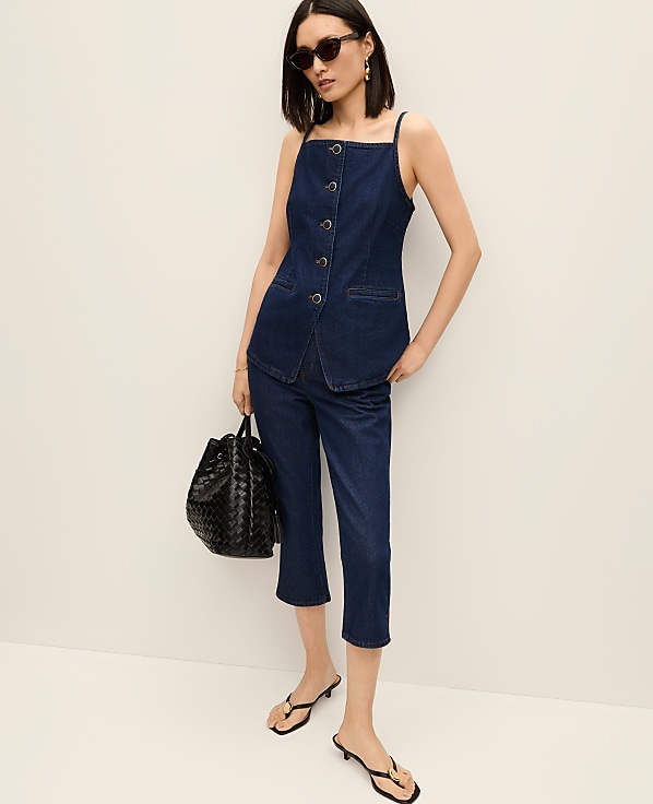 Petite Strappy Denim Vest Top