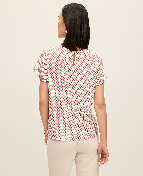 Geo Mixed Media Crew Neck Tee