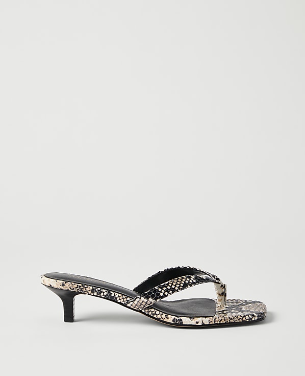Snake Print Kitten Heel Sandal
